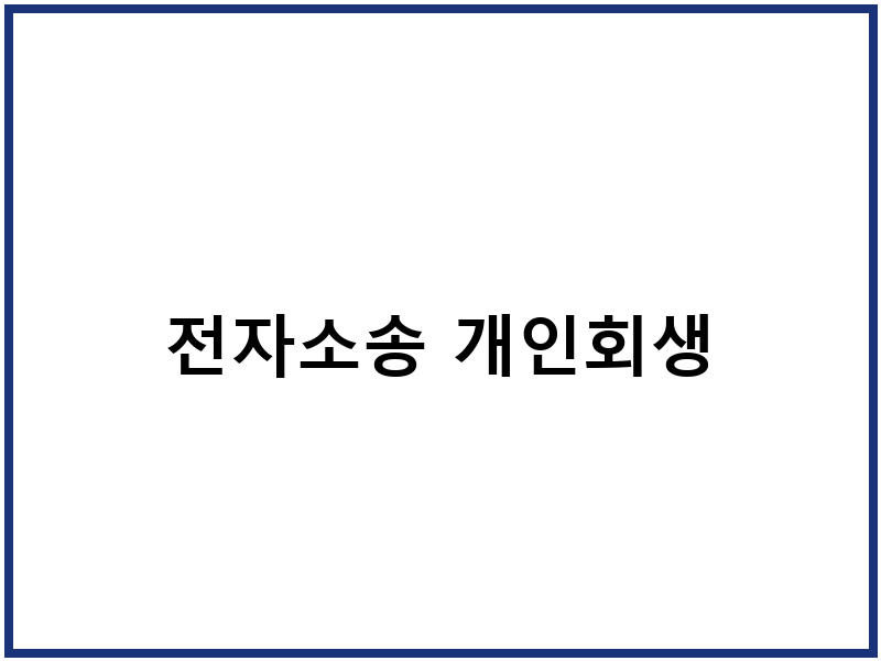 전자소송 개인회생