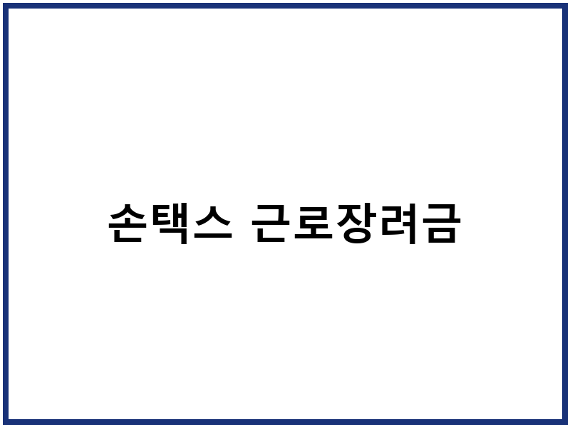손택스 근로장려금
