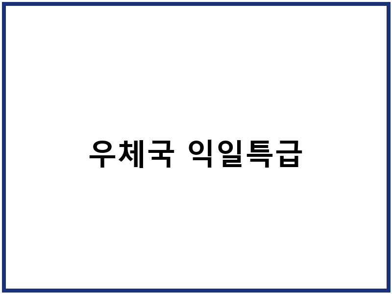 우체국 익일특급