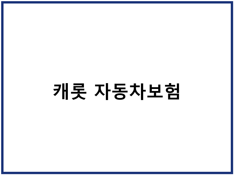 캐롯 자동차보험